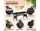 Casaria Gartentisch Polyrattan mit WPC-Tischplatte höhenverstellbar Bild 3