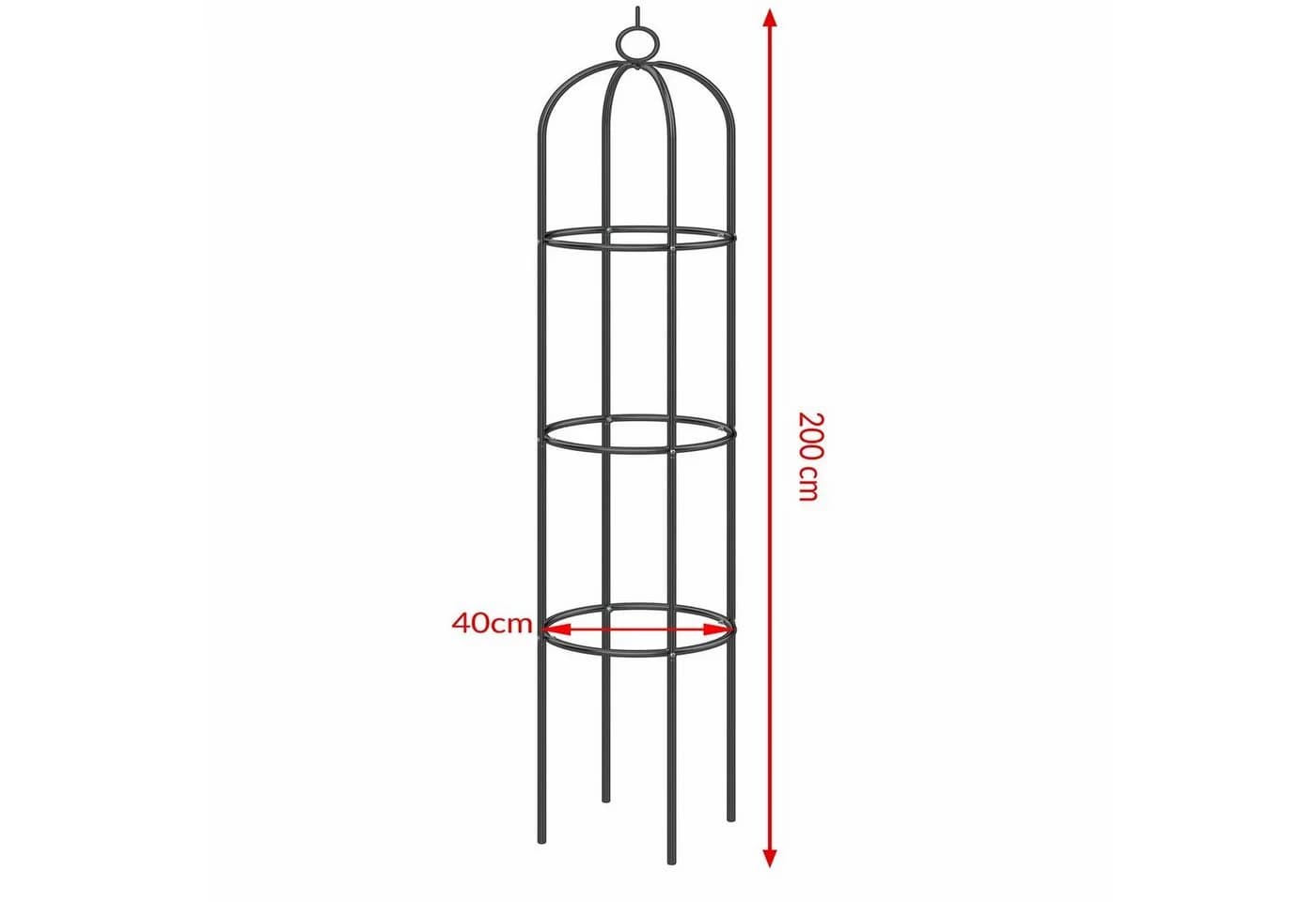 Deuba Spalier 2er Set Rosensäule Schwarz Metall