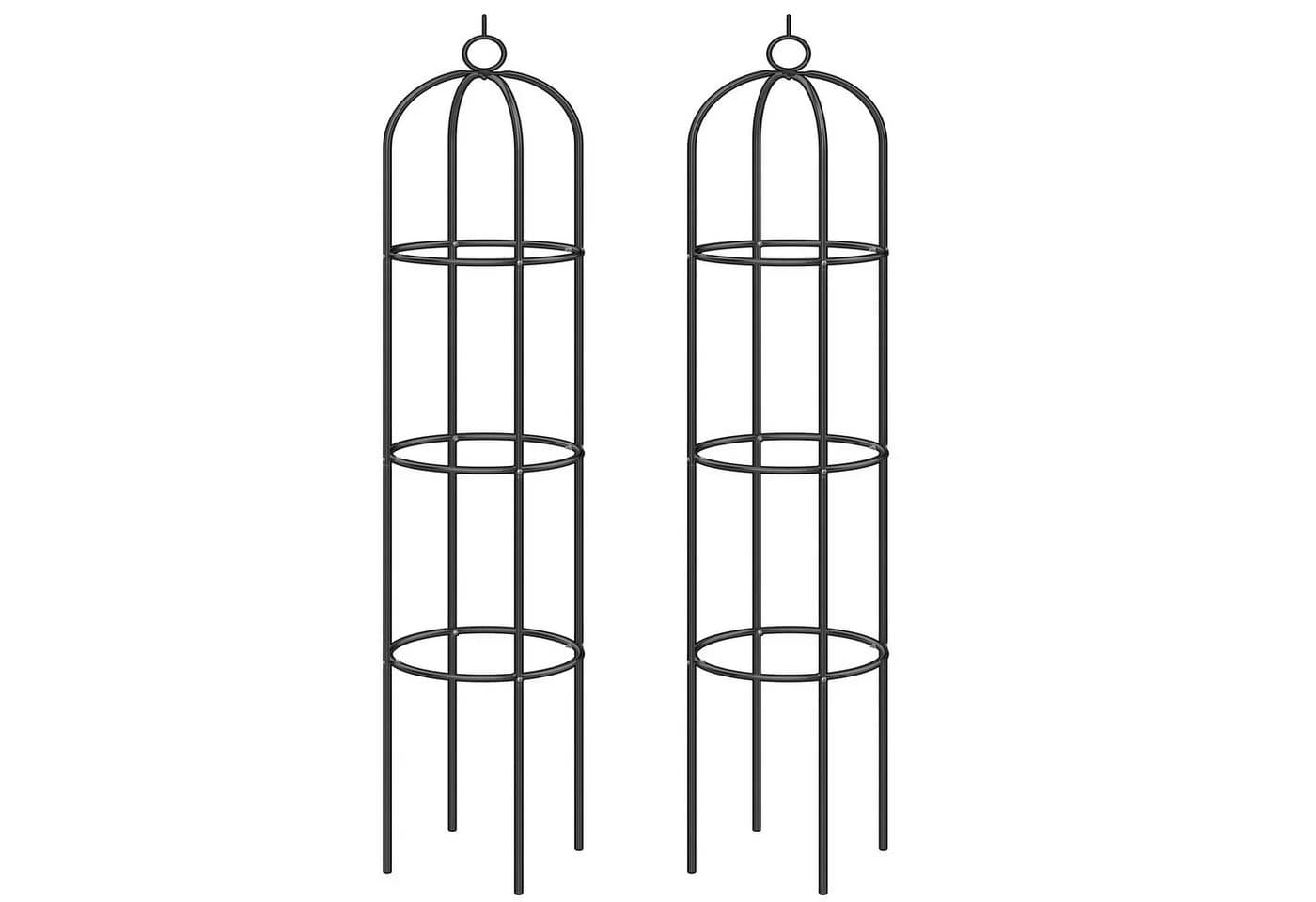Deuba Spalier 2er Set Rosensäule Schwarz Metall - Bild 2