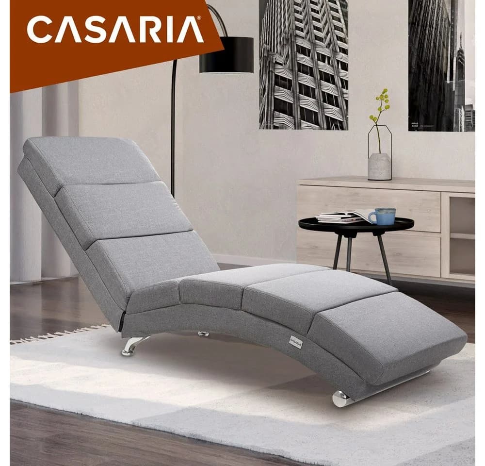 Casaria Relaxliege London Grau Ergonomisch Gepolstert 180kg Belastbarkeit