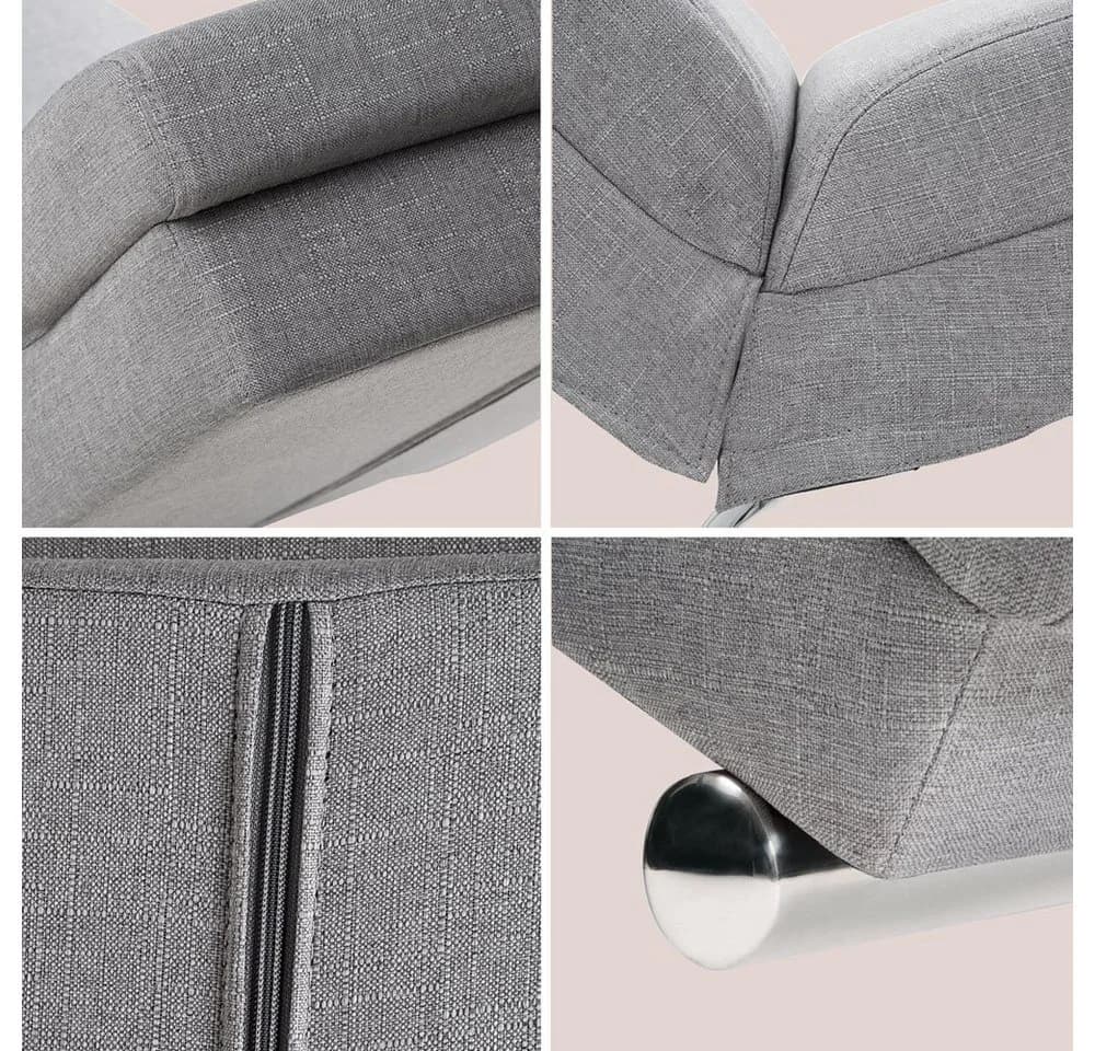 Casaria Relaxliege London Grau Ergonomisch Gepolstert 180kg Belastbarkeit - Bild 3