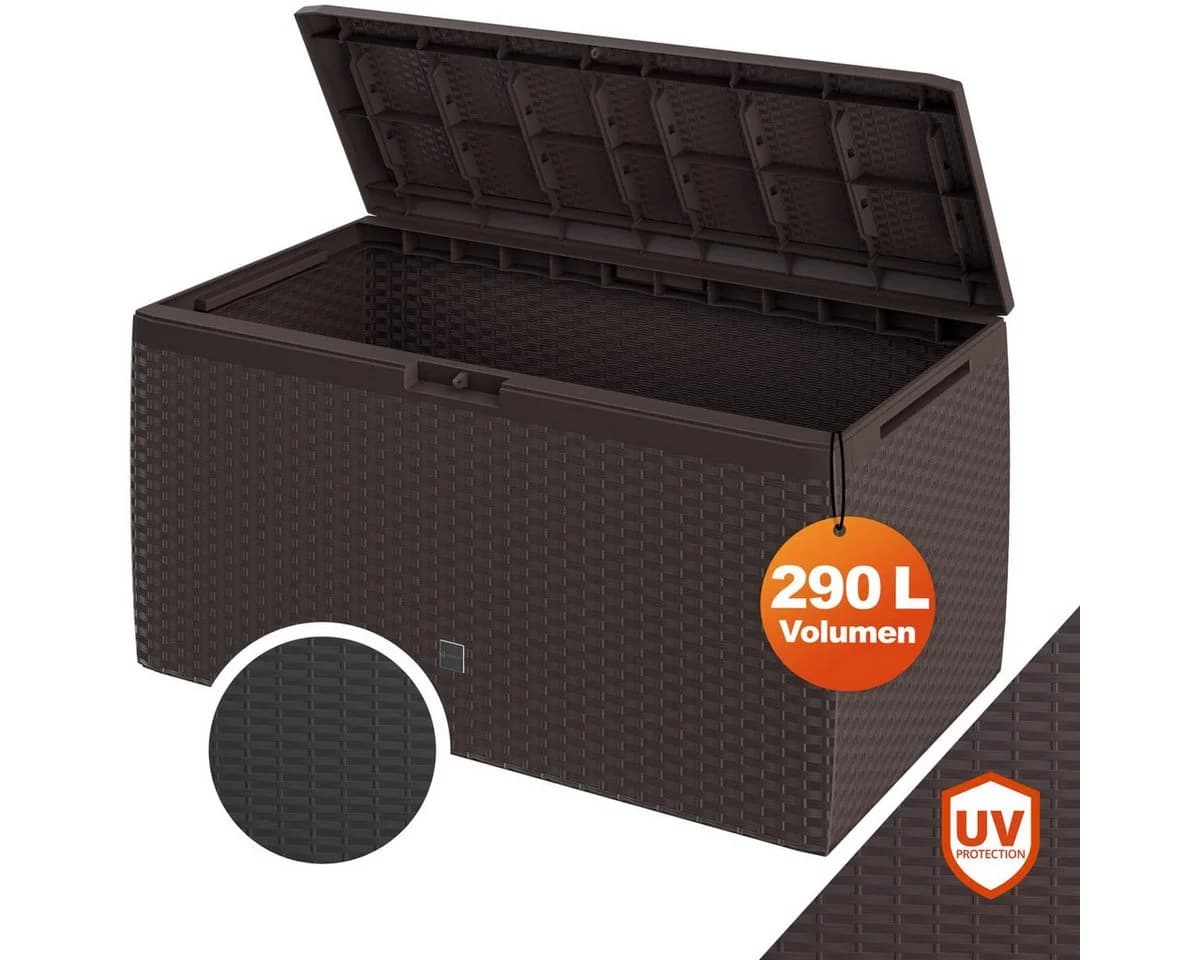 Casaria Auflagenbox Rato Plus Braun 290L mit Rollen - Bild 2
