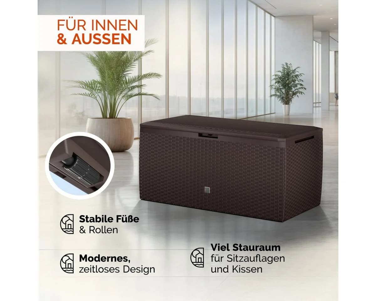Casaria Auflagenbox Rato Plus Braun 290L mit Rollen - Bild 4