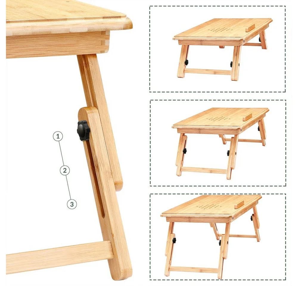Casaria Laptoptisch Höhenverstellbar Klappbar Schublade Neigbar - Bild 3