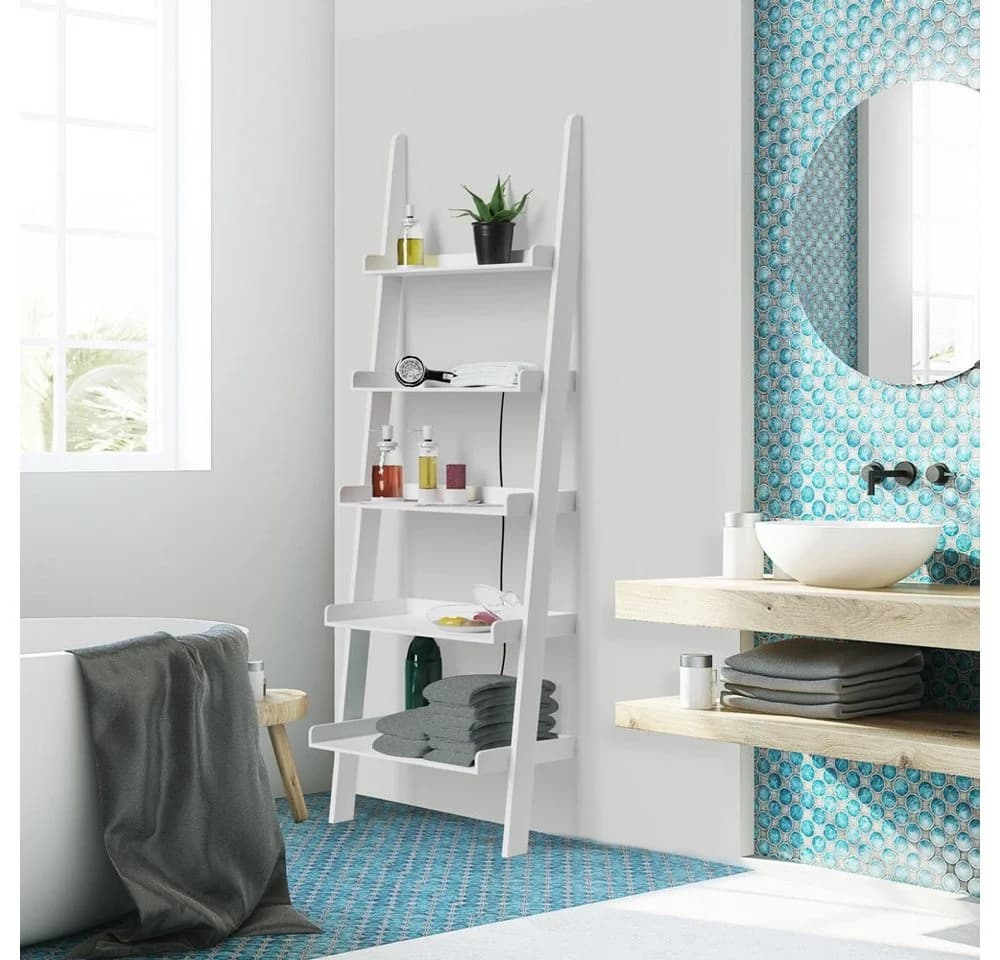 Casaria Leiterregal 5 Ebenen Weiß Modern