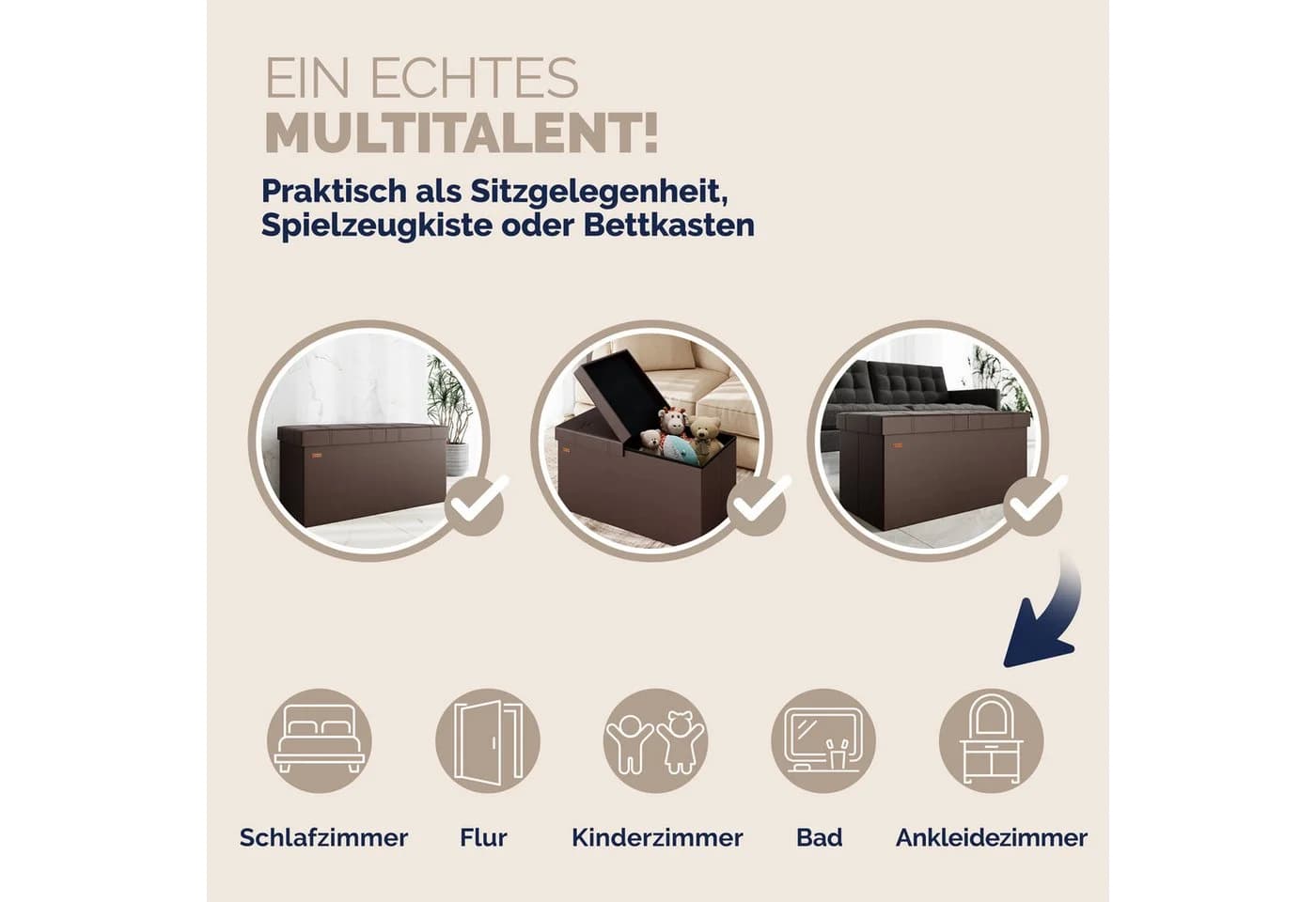 Casaria Sitzbank Kunstleder 100L Flur Schlafzimmer - Bild 5