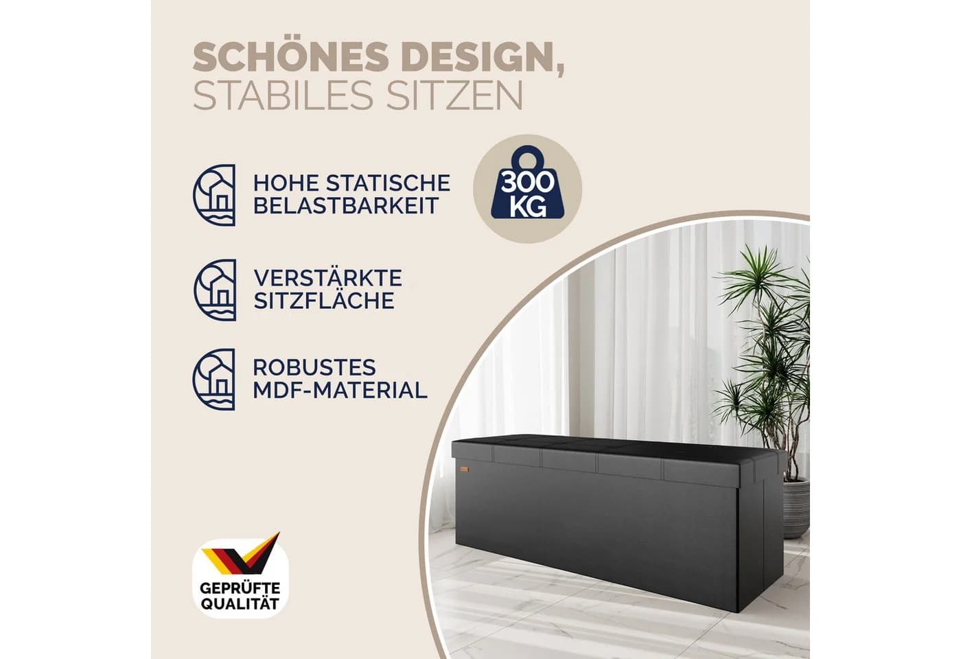Casaria Sitzbank 130L Kunstleder Klappbar Gepolstert - Bild 3