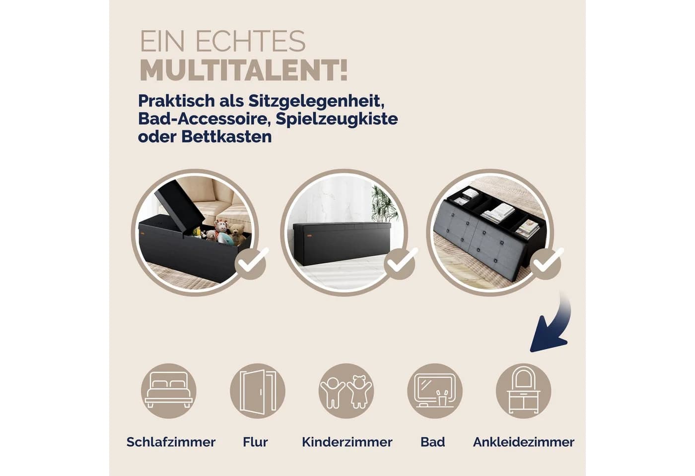 Casaria Sitzbank 130L Kunstleder Klappbar Gepolstert - Bild 5