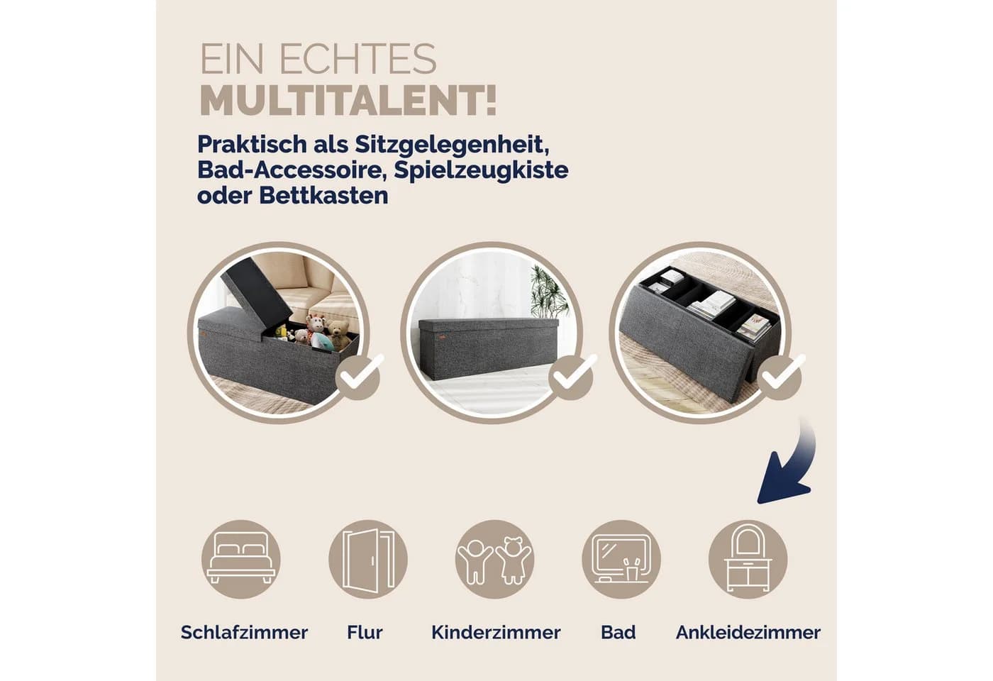 Casaria Sitzbank 130L Klappbar Gepolstert - Bild 5