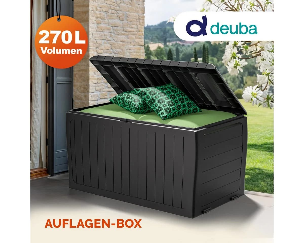 Deuba Auflagenbox Marvel Plus 270L UV-beständig Anthrazit