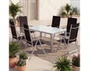 Casaria Garten-Essgruppe Bern 7-tlg. Aluminium & Glas Silber/Schwarz Bild 1