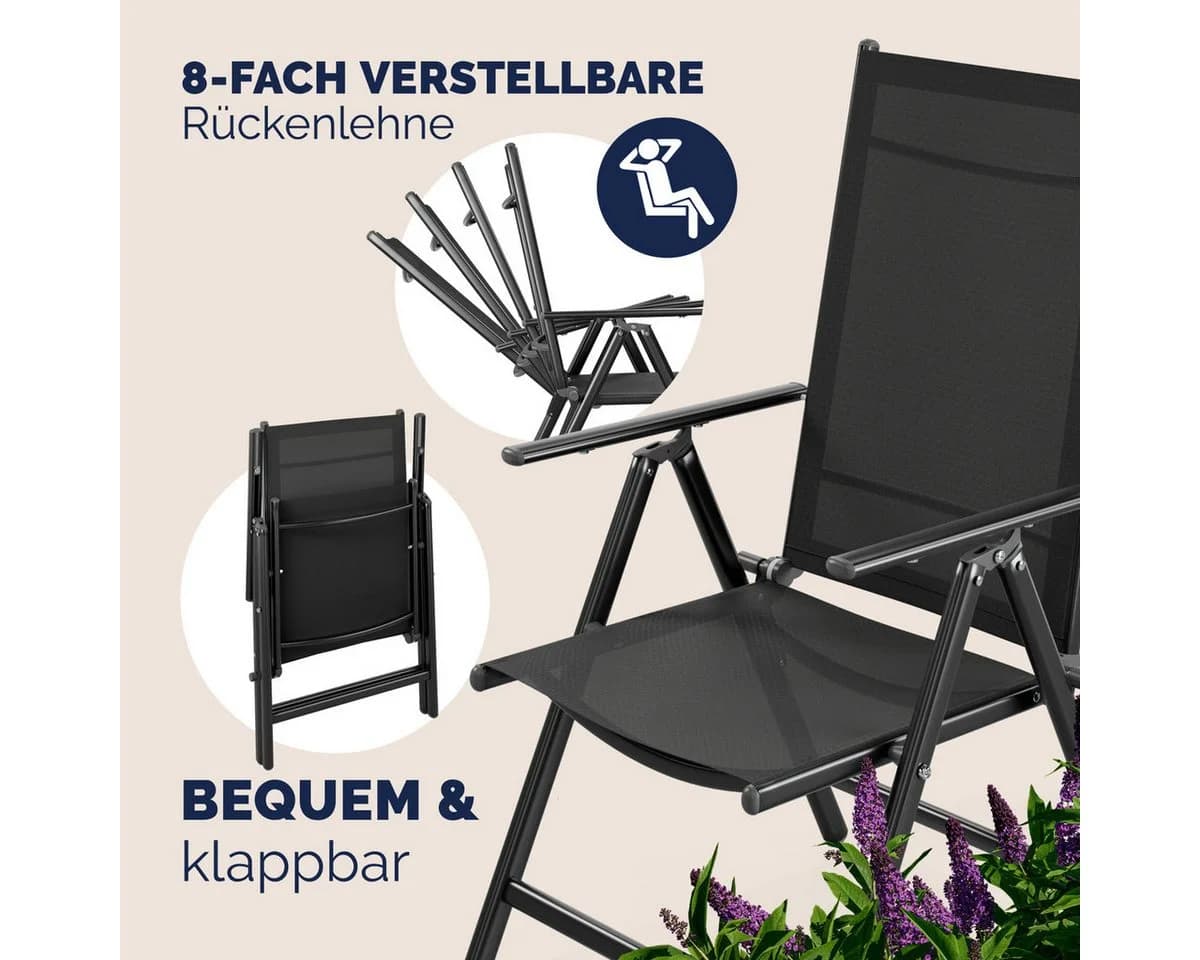 Casaria Garten-Essgruppe Bern 5-tlg. Aluminium & Glas - Bild 3