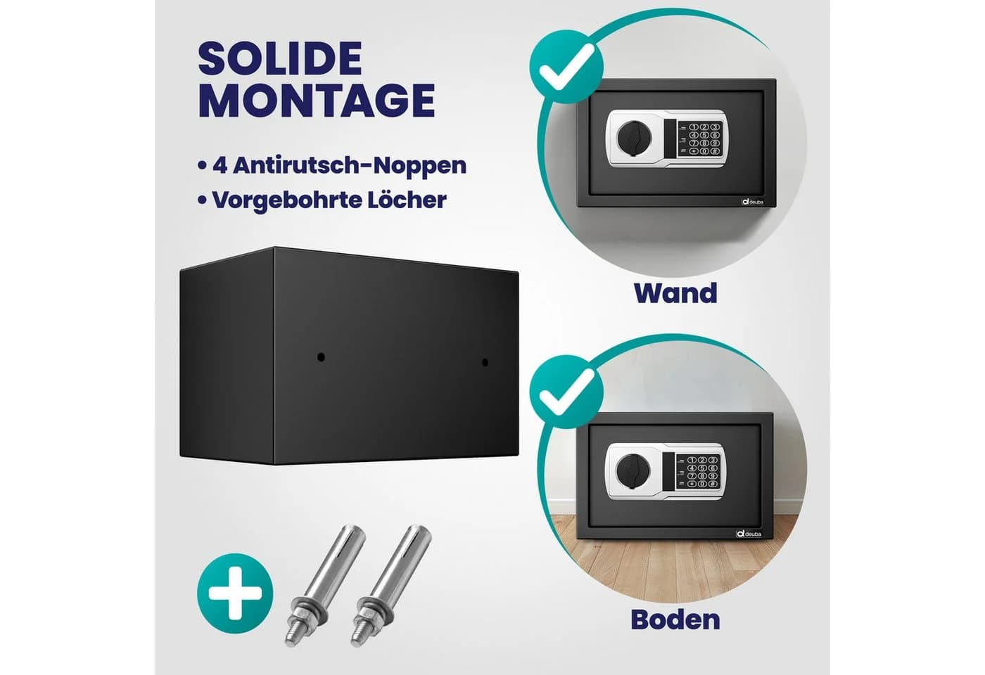 Deuba Tresor mit Elektronikschloss und Doppelbolzenverriegelung - Bild 4