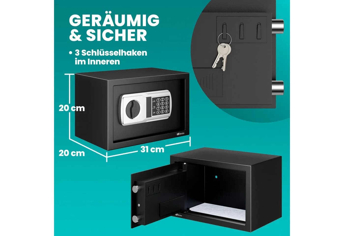 Deuba Tresor mit Elektronikschloss und Doppelbolzenverriegelung - Bild 5
