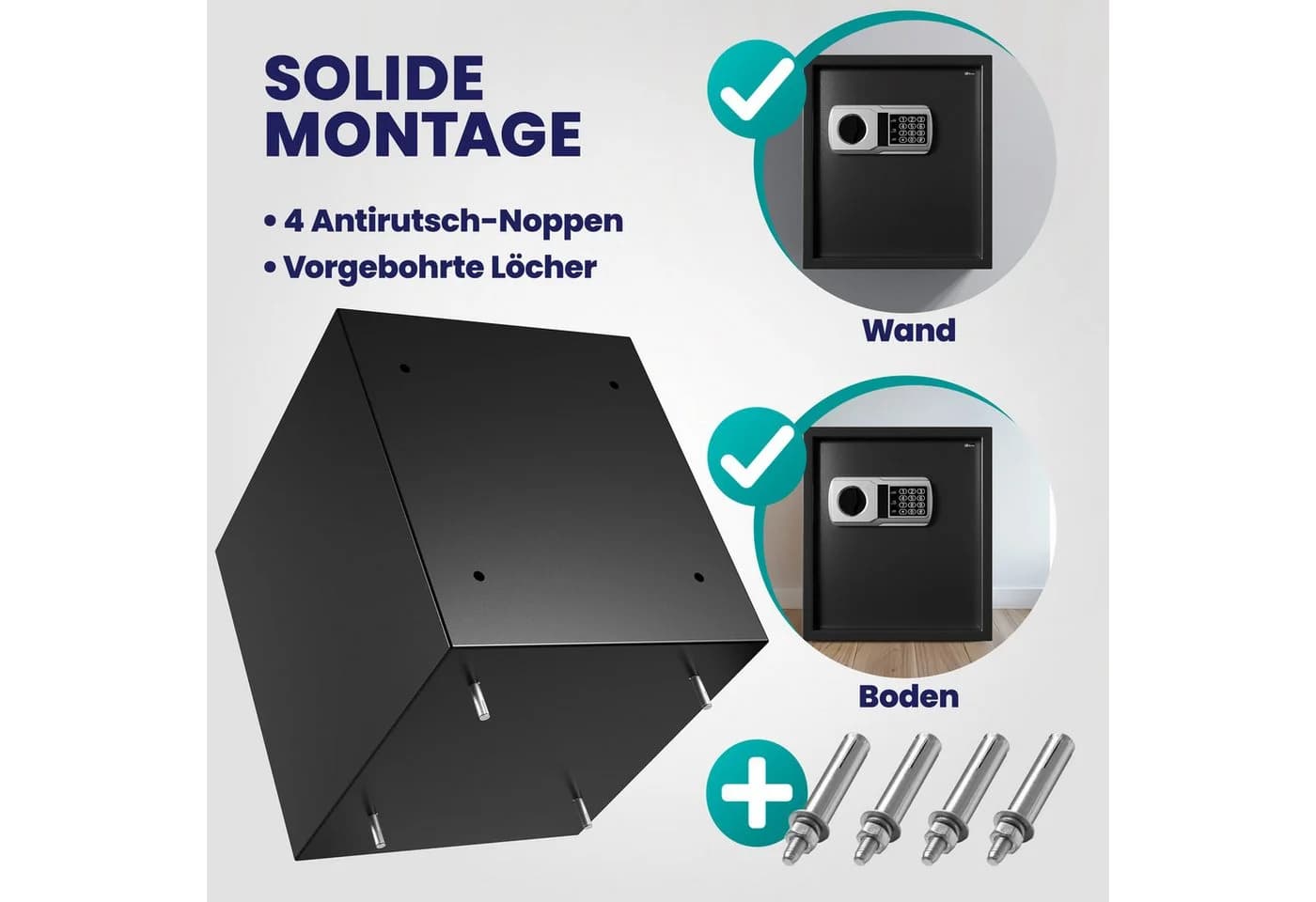 Deuba Tresor elektrisch 35x40x40cm Stahl schwarz/silber - Bild 5