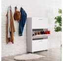 Casaria Schuhschrank 3 Klappen Weiß Schwarz Braun Bild 1