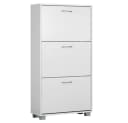 Casaria Schuhschrank 3 Klappen Weiß Schwarz Braun Bild 2
