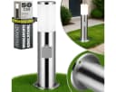 monzana Gartenleuchte Edelstahl IP44 mit Steckdose Silber Bild 2