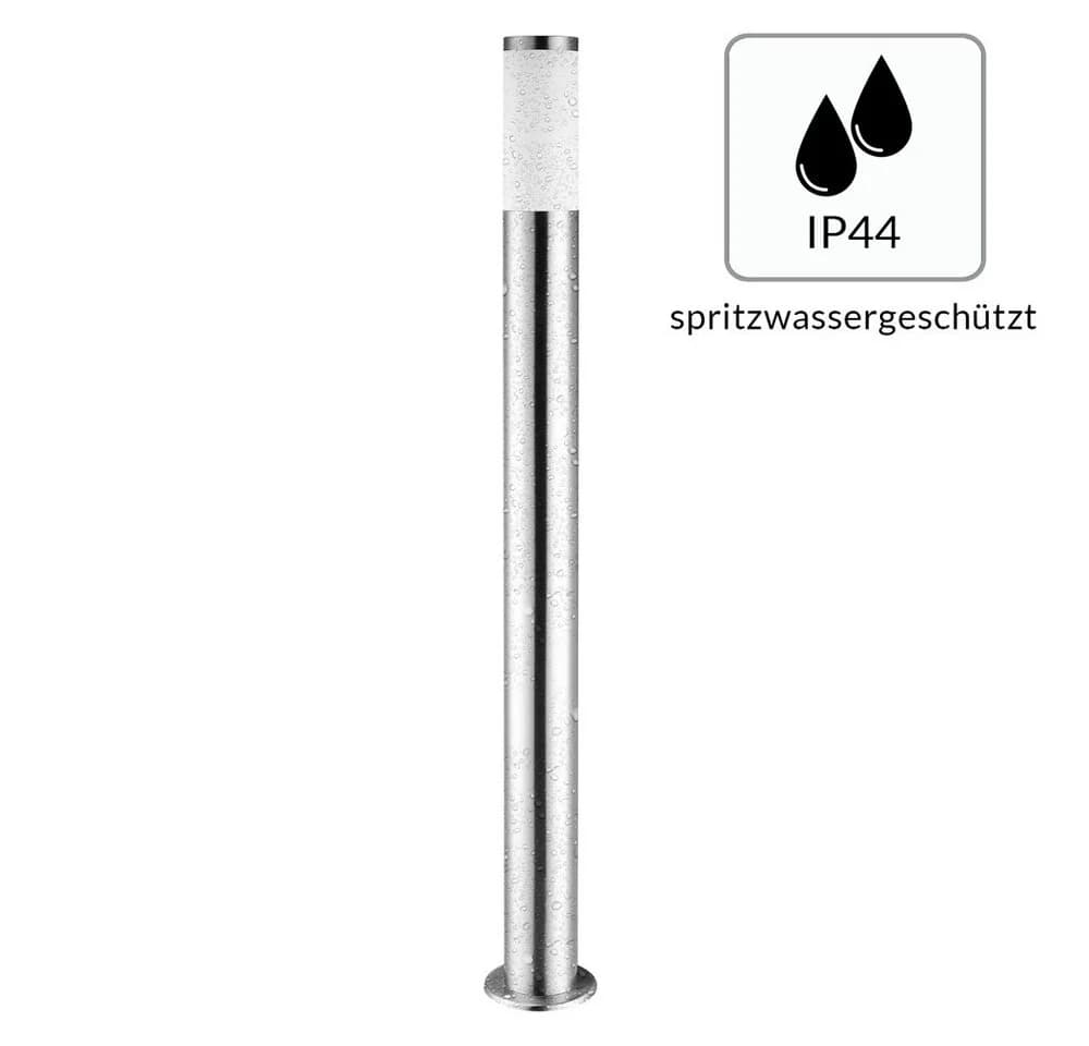 monzana Gartenleuchte Edelstahl 100cm Silber E27 Pollerleuchte