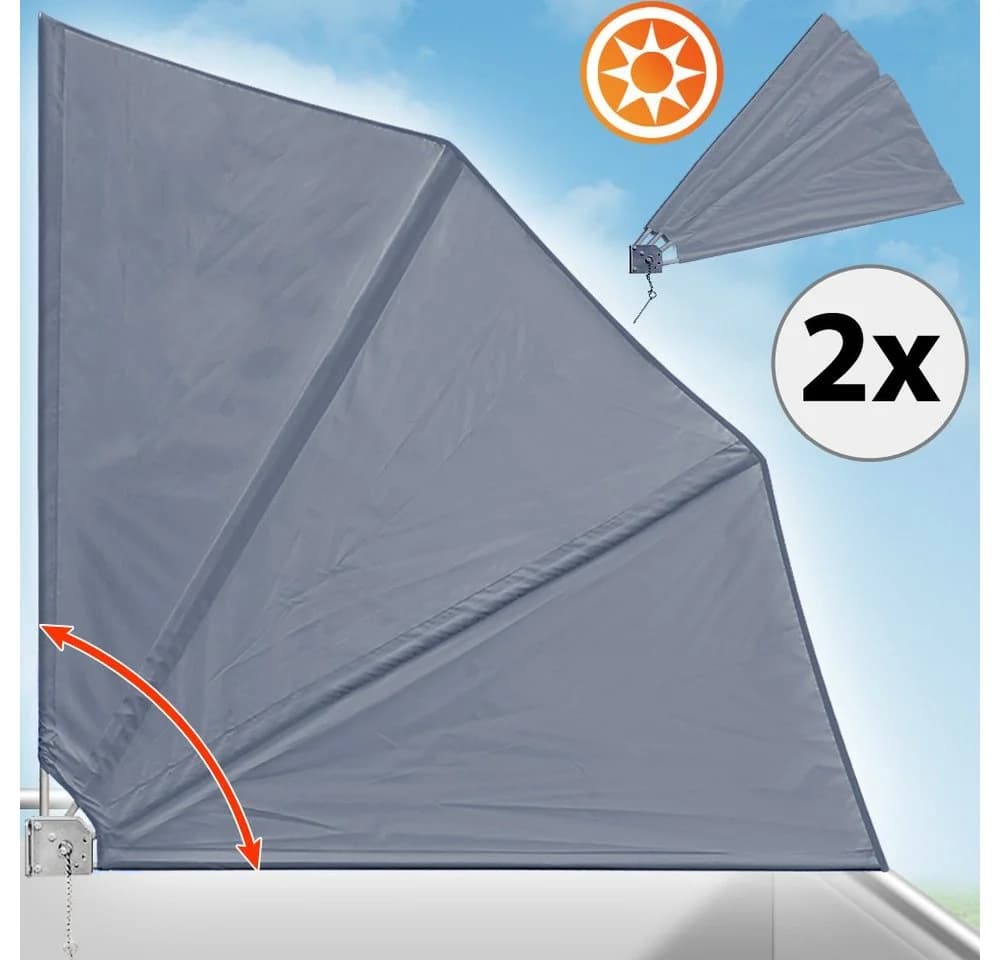 Detex Balkonsichtschutz 2er Set Anthrazit/Orange/Beige - Bild 3