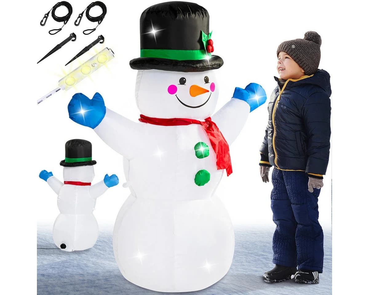 monzana Aufblasbarer Schneemann XL 120cm mit LED-Beleuchtung - Bild 2
