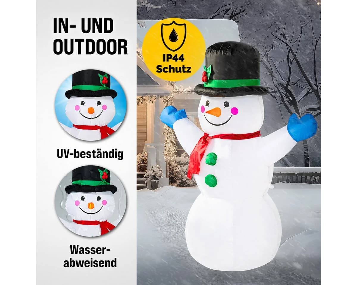 monzana Aufblasbarer Schneemann XL 120cm mit LED-Beleuchtung - Bild 4