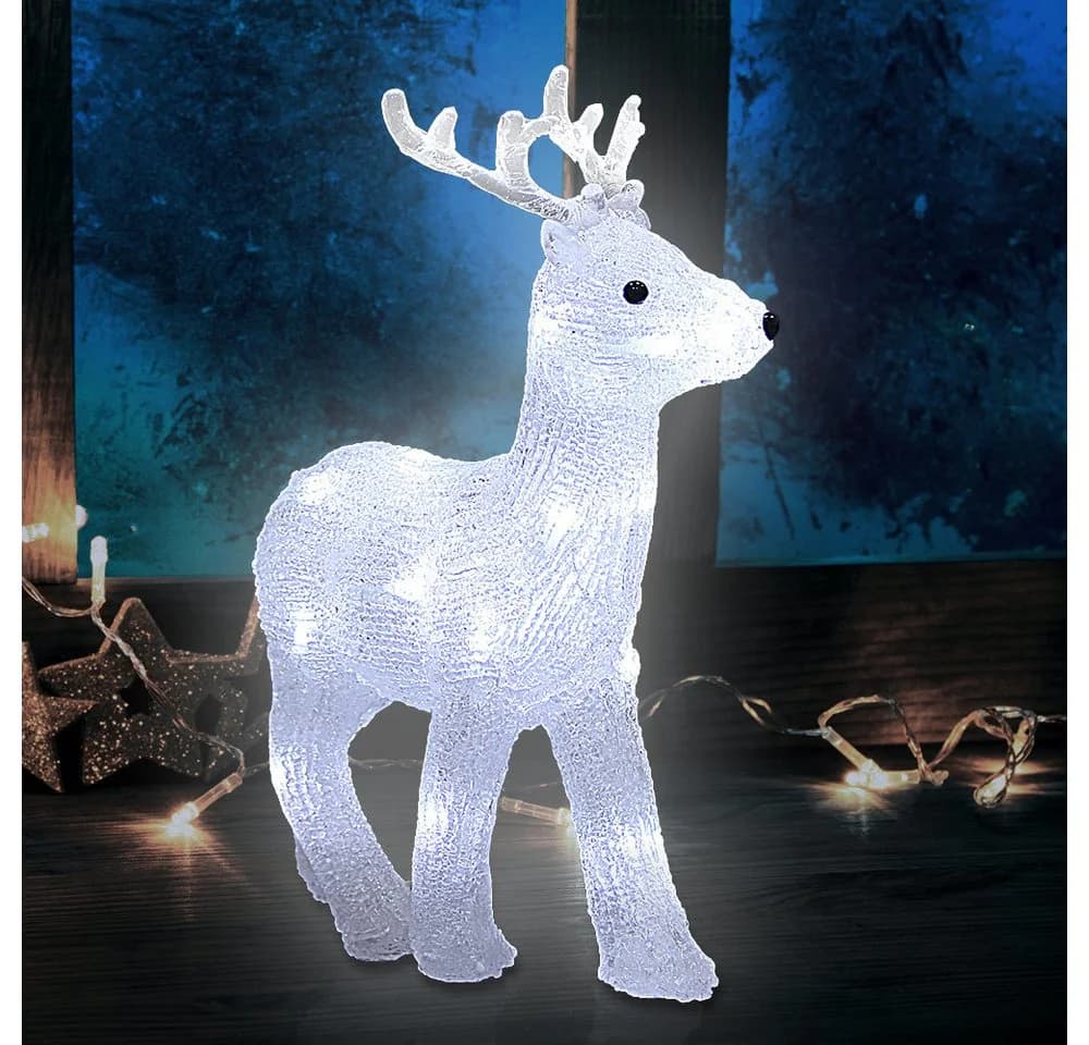 Deuba LED Weihnachtsdeko Figur Acryl Beleuchtet Hirsch - Bild 3