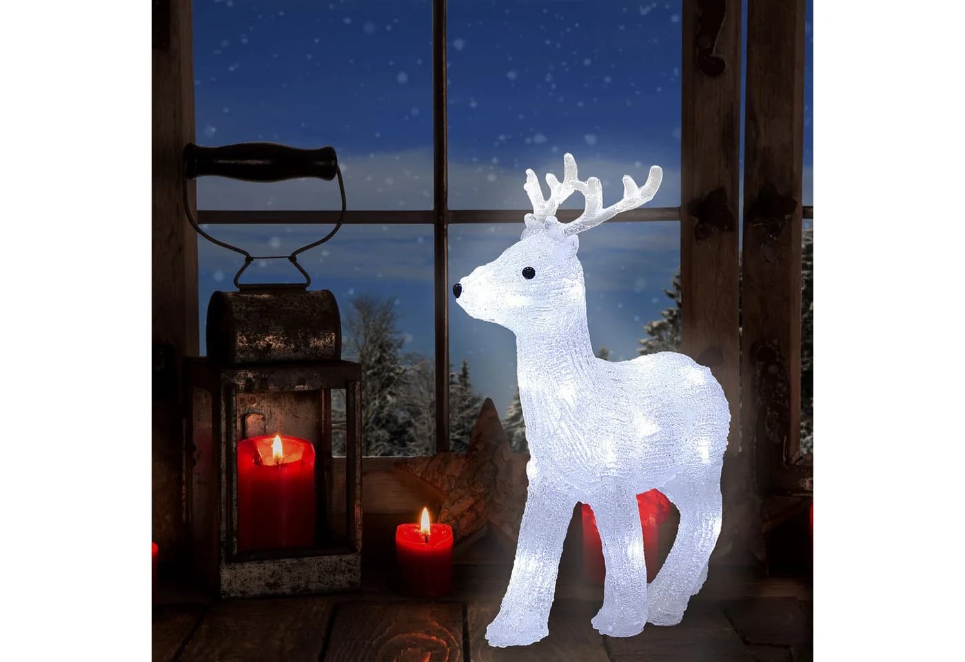 Deuba LED Weihnachtsdeko Figur Acryl Beleuchtet Hirsch - Bild 4