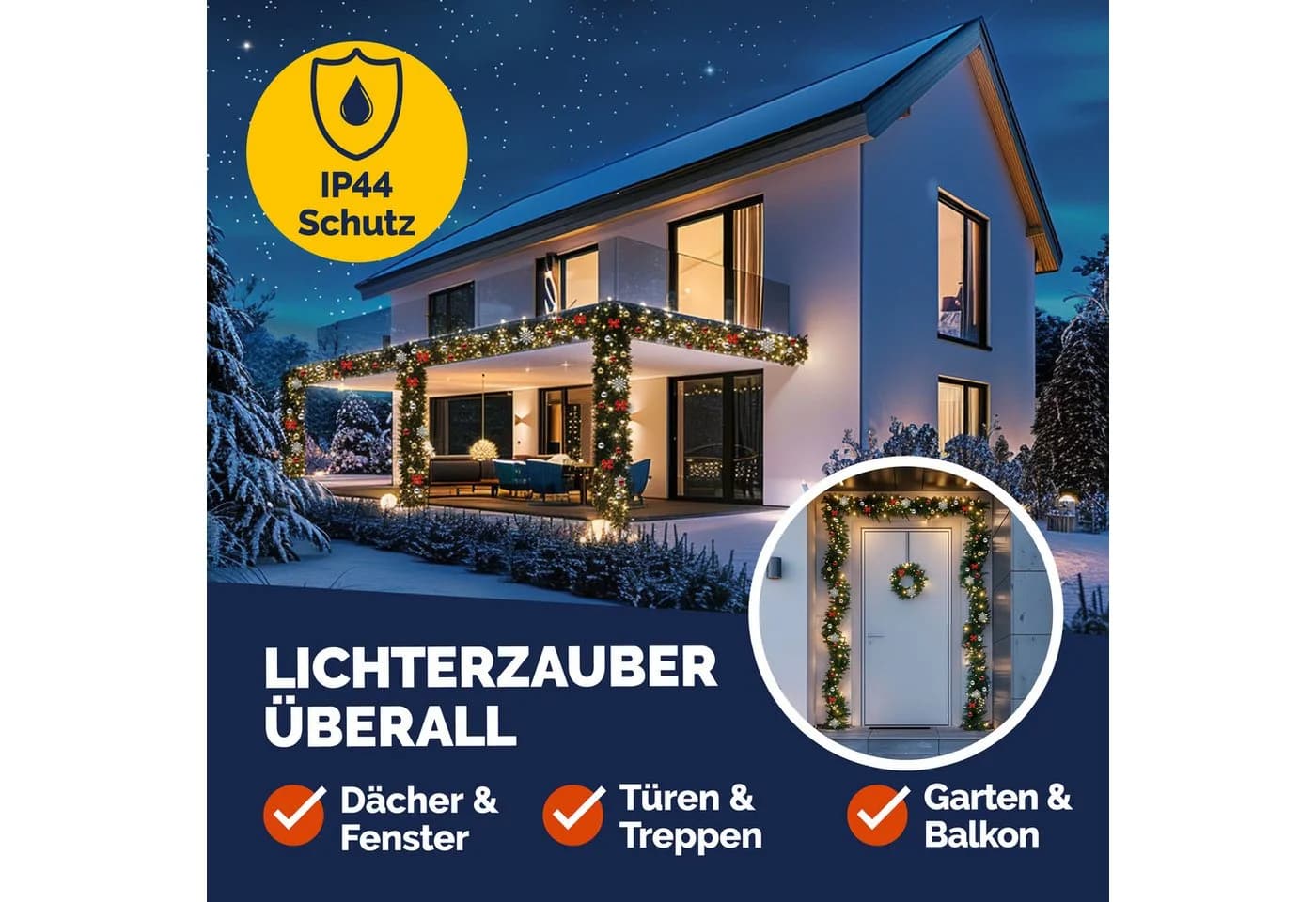 Casaria Kunstgirlande 10m 160 LEDs Warmweiß IP44 mit Fernbedienung - Bild 3