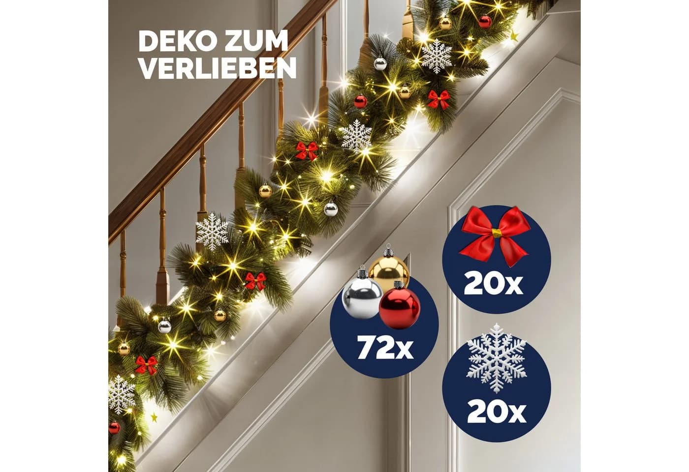 Casaria Kunstgirlande 10m 160 LEDs Warmweiß IP44 mit Fernbedienung - Bild 4