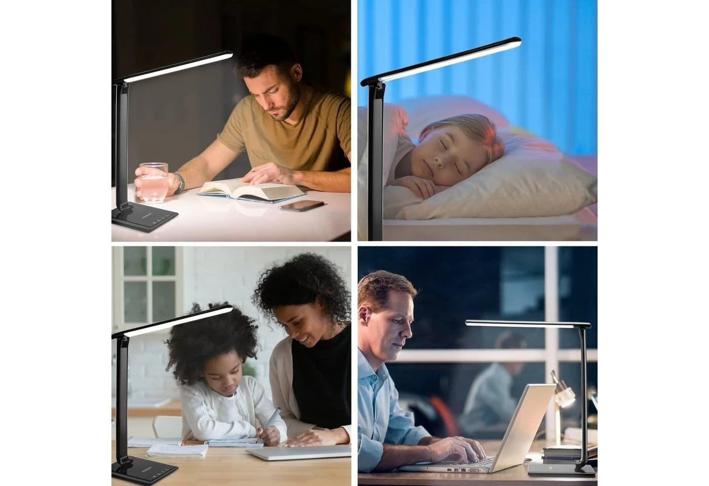 monzana Tischleuchte Cataleya LED Schreibtischlampe Schwarz Dimmbar USB