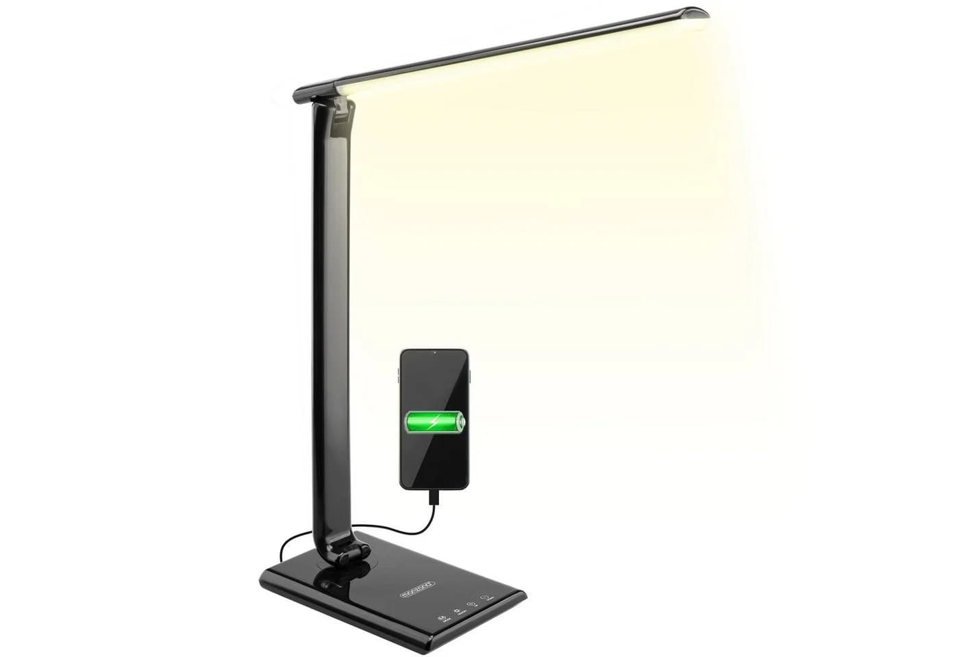 monzana Tischleuchte Cataleya LED Schreibtischlampe Schwarz Dimmbar USB - Bild 2