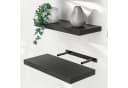 Casaria Wandboard Schwarz Hängeregal mit Halterung 15kg Tragkraft Matt Bild 2