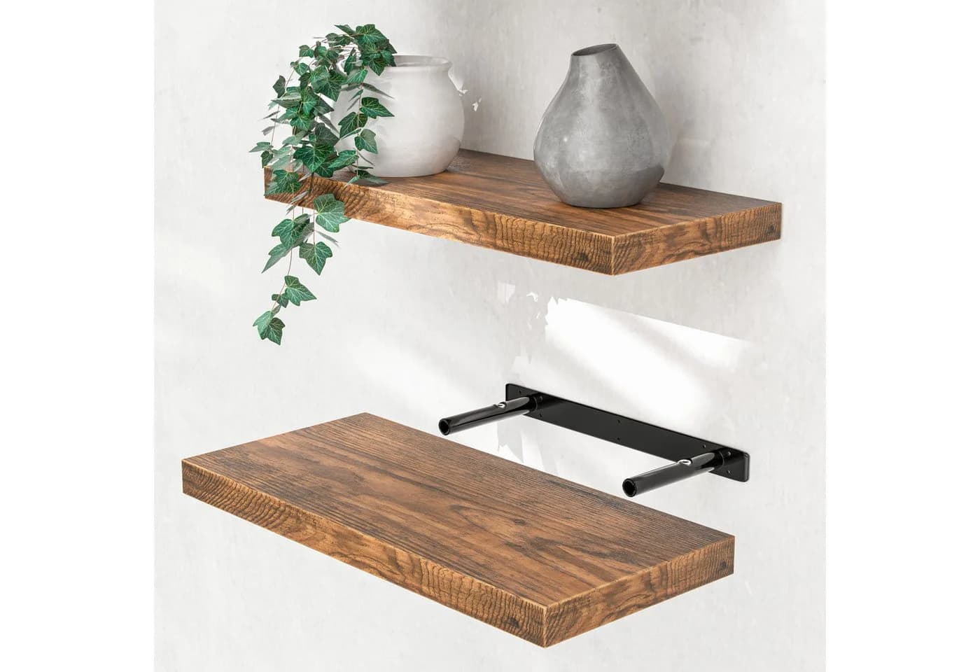 Casaria Hängeregal Wandboard Schwebend Dunkle Eiche 15kg Tragkraft - Bild 2