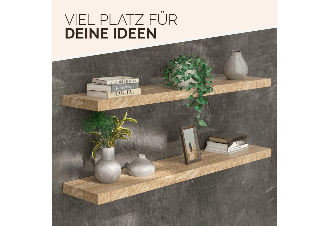 Casaria Wandboard Eiche Schweberegal 110cm mit Halterung - Bild 4