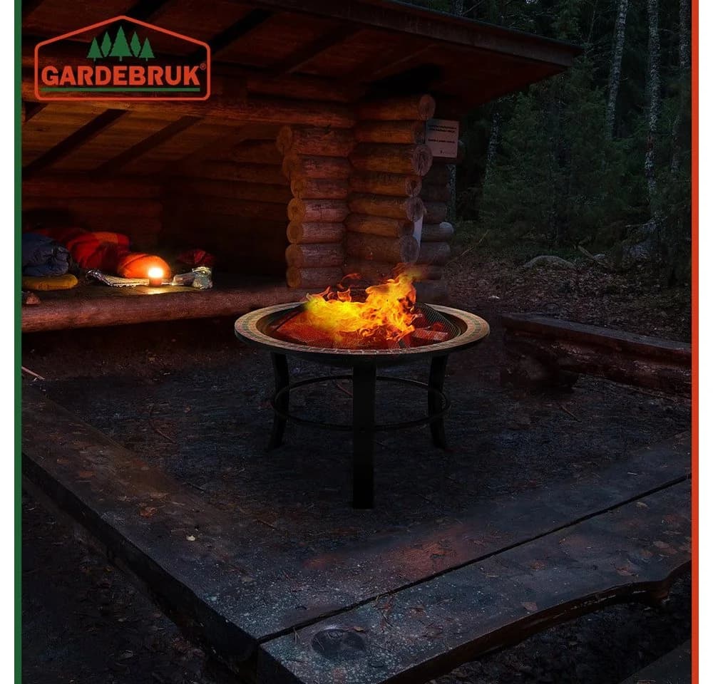 Gardebruk Feuerschale Fuoco Mosaik Schwarz Bunt mit Zubehör - Bild 5