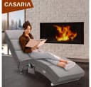 Casaria Relaxliege London mit Massage und Heizfunktion Grau Bild 1