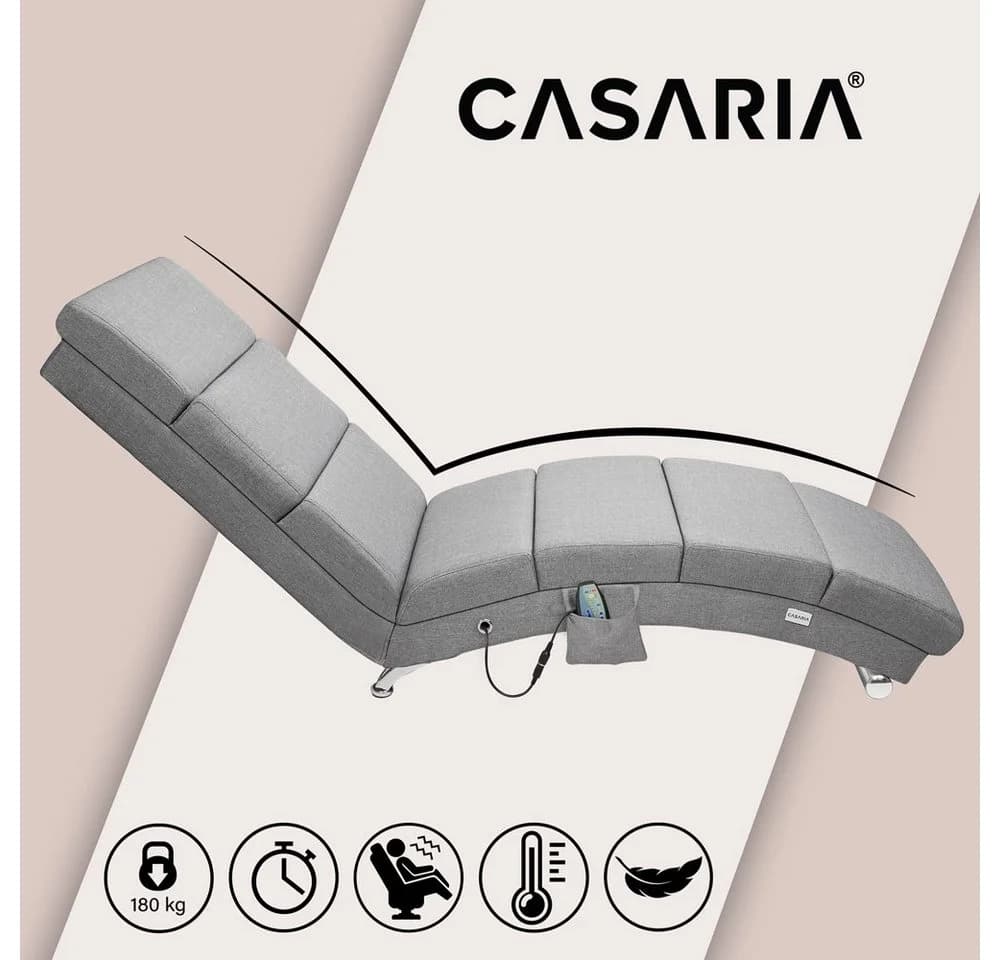 Casaria Relaxliege London mit Massage und Heizfunktion Grau - Bild 4