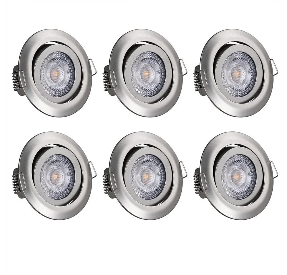 monzana Einbauleuchte 6er Set LED Dimmbar Silber Schwenkbar - Bild 2