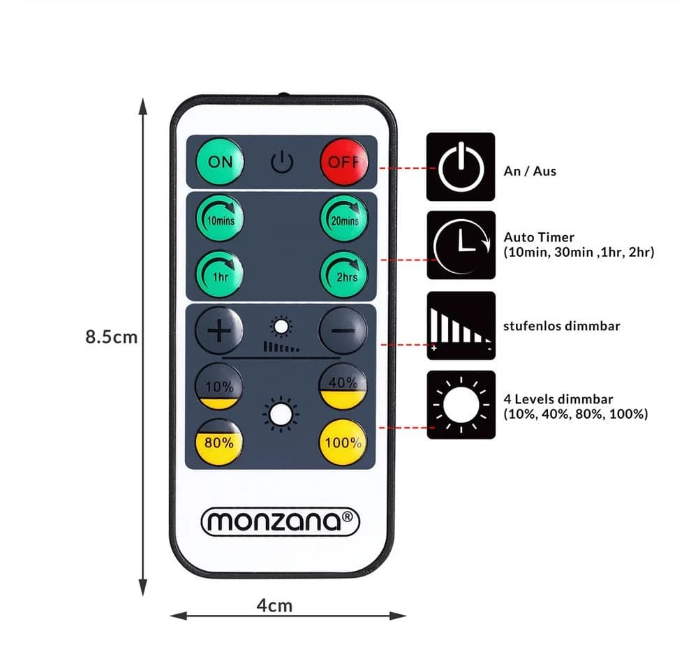 monzana LED Steckerlampe mit Fernbedienung & Schwenkarm - Bild 5