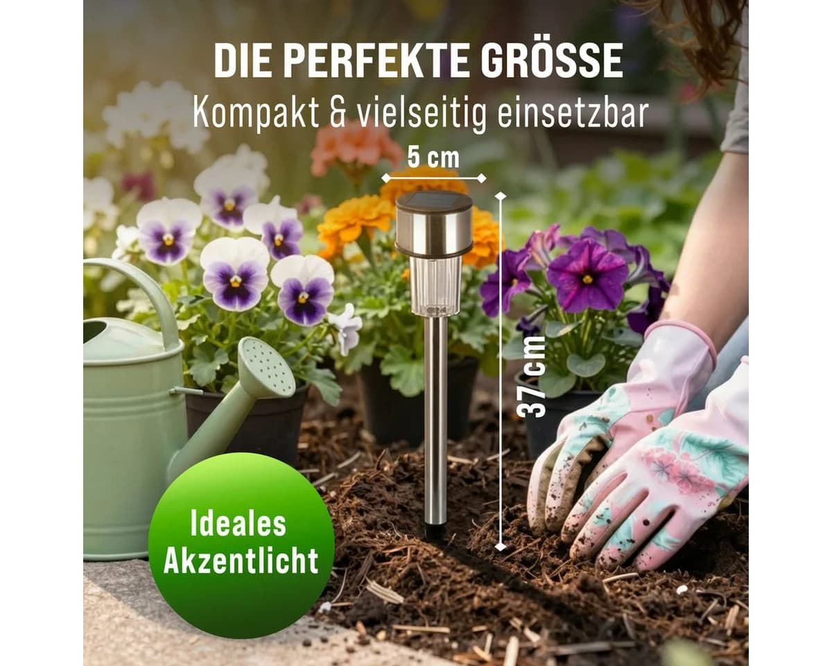 monzana LED Solarleuchte 32er Set Solarlampen für Draußen mit Erdspieß - Bild 5