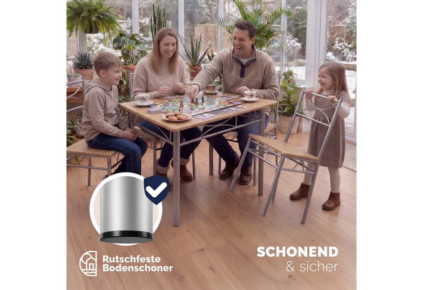 Casaria Essgruppe Paul 5-tlg. Esstisch mit 4 Stühlen Modern - Bild 5