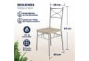 Casaria Essgruppe Paul 5-tlg. Esstisch mit 4 Stühlen Beige Metall Bild 4