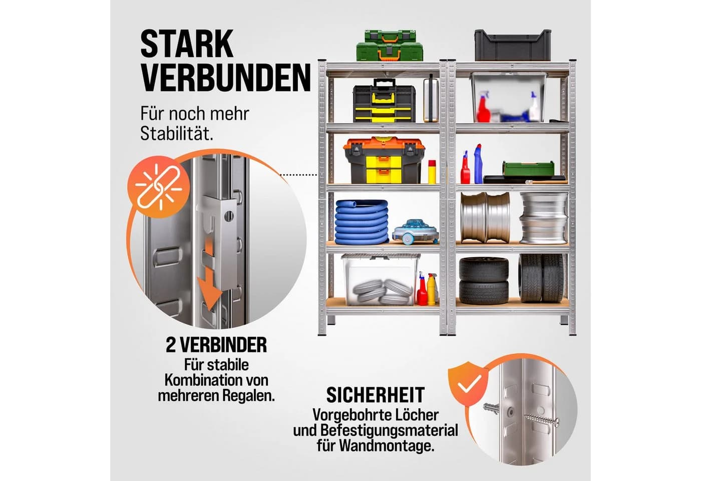monzana Schwerlastregal 350kg 5 MDF-Platten Regal Lagerregal Kellerregal - Bild 4