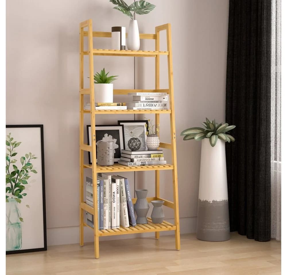 Casaria Bambus Standregal 4 Ebenen Robust Vielseitig