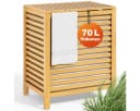 Casaria Wäschekorb Bambus mit Deckel 70L Braun Bild 1