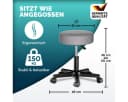 Casaria Drehhocker Grau Metall Höhenverstellbar Bild 4