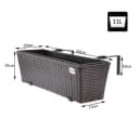 Casaria Blumenkasten 2er Set 11L Polyrattan mit Halterung Bild 1