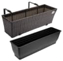Casaria Blumenkasten 2er Set 11L Polyrattan mit Halterung Bild 3