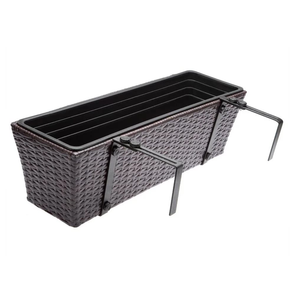 Casaria Blumenkasten 2er Set 11L Polyrattan mit Halterung - Bild 4